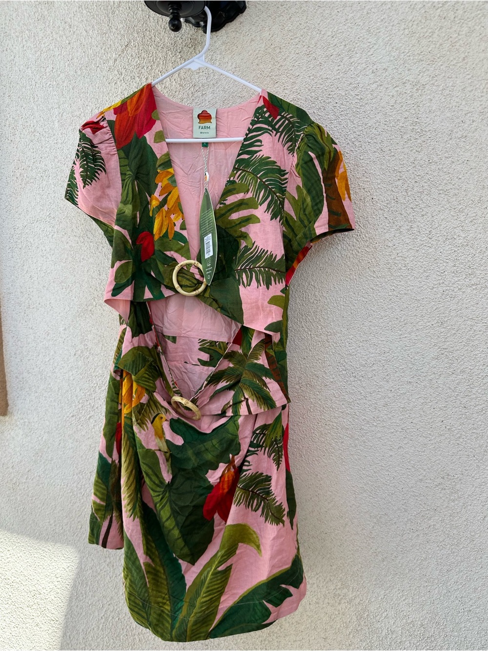 Womens Farm Rio Pink Cocoa Forest Cutout Mini Dress